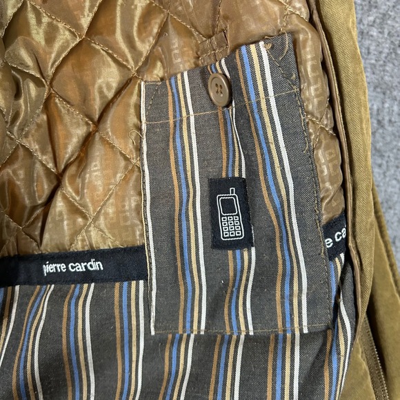 Pierre Cardin Mens Tan Quilted Lined Barn Chore Coat Jacket Size Large - Picture 5 of 10